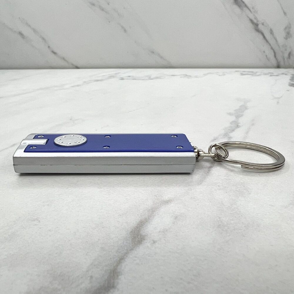 AAA Blue and Silver Flashlight Keychain Keyring - Picture 6 of 8